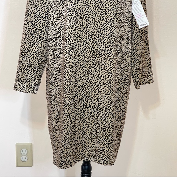 Spenser Jeremy |Silk Mock Neck Leopard Print Dress Size 12 - Picture 5 of 16